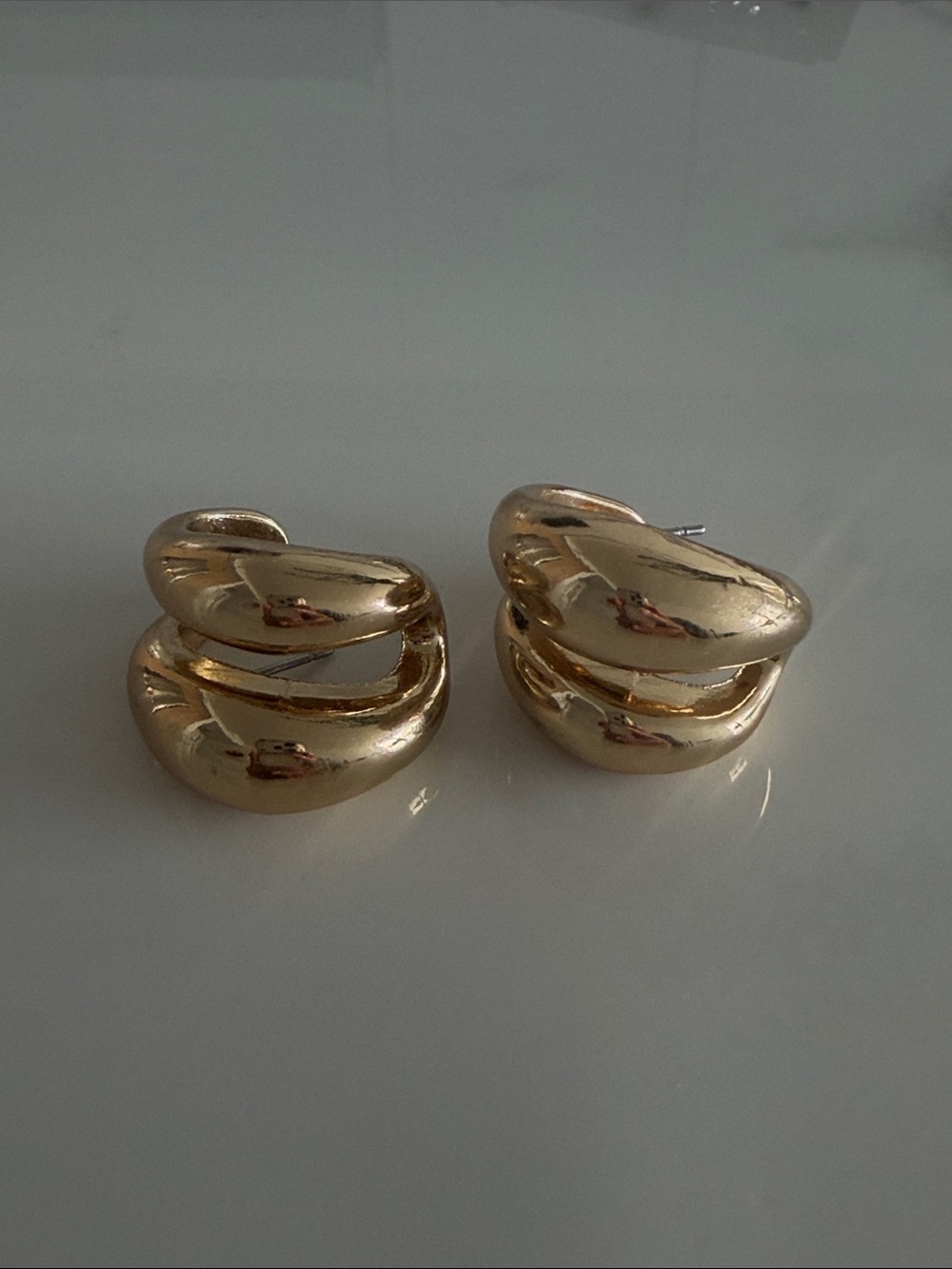 Zara Gold-Tone Twisted Double Hoop Earrings